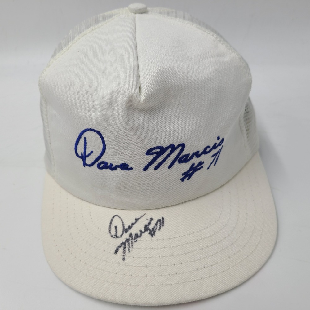Vintage Dave Marcis Hat Snapback Trucker Mesh Signed Autographed NASCAR Race #71